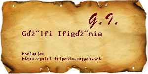 Gálfi Ifigénia névjegykártya